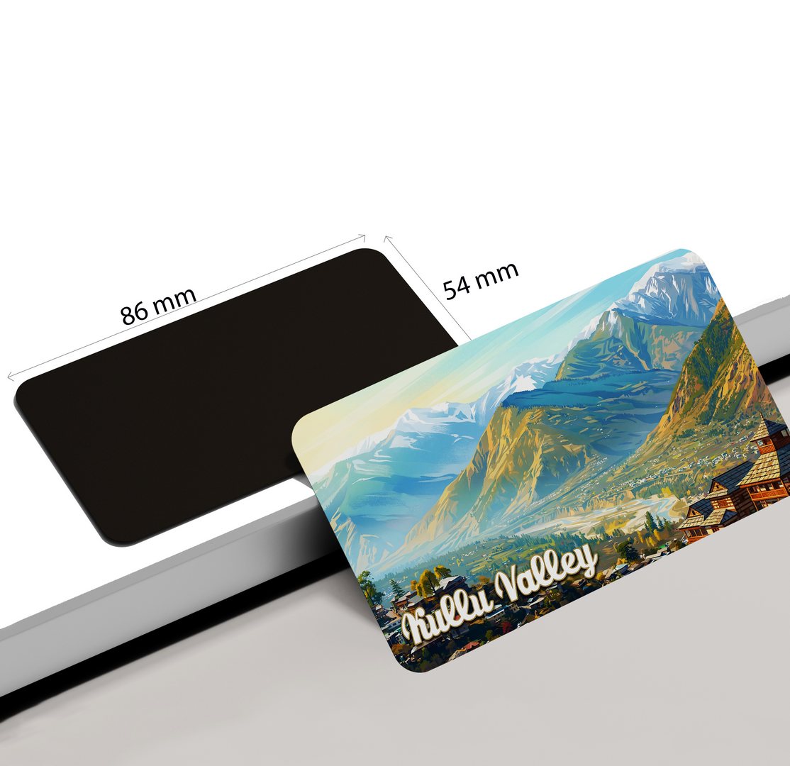 dhcrafts Himachal Pradesh Kullu Valley Design Rectangular Fridge Magnet Pack of 1 (8.6cm x 5.4cm)